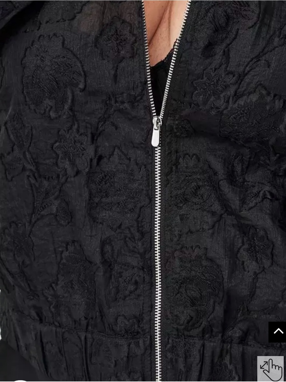 Torrid Black Textured Jacquard Bomber Jacket Size 00 - Picture 6 of 9